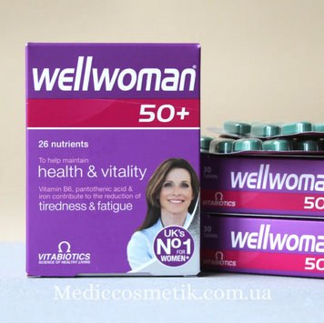 Wellwoman 50+ Vitabiotics (Велвумен) – комплекс для поддержания женского здоровья после 50 лет Великобритания 1250 фото