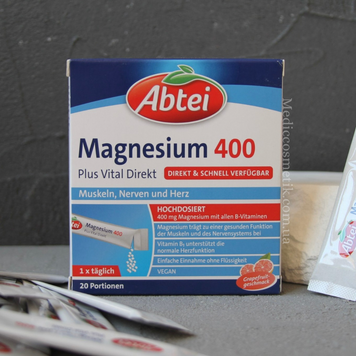Magnesium 400 Vital Direct Abtei (Магній Абтей) &ndash; магній B6 в формі стіків 20 штук 1925 фото