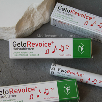 GeloRevoice (Гелорейвойс) - пастилки при перенапряжении голосовых связок, в случае пропажи голоса и охриплости ВИШНЯ с МЕНТОЛОМ 1926 фото