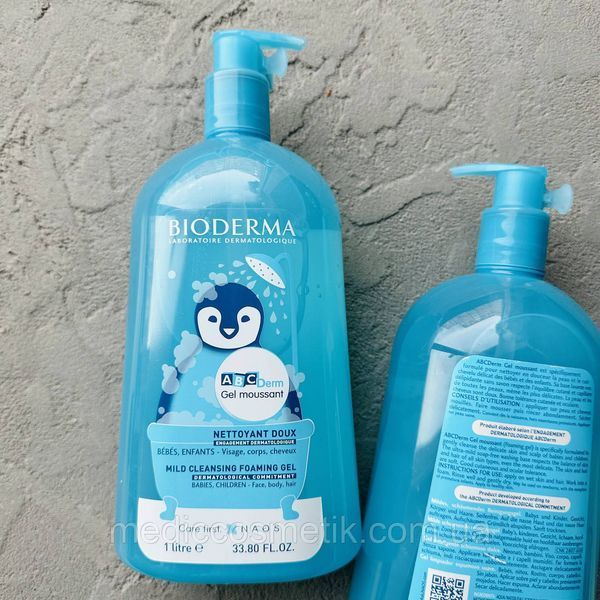 Bioderma (Біодерма) ABCDerm гель 1 літр - гель ддля душу для дітей з народження 1 л Франція 1013 фото