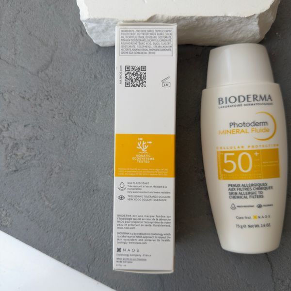 Bioderma Photoderm MINERAL Fluide SPF 50+ (Биодерма фотодерм) - минеральный солнцезащитный флюид с очень высоким уровнем защиты 2089 фото