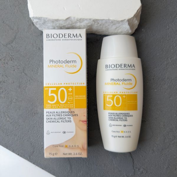 Bioderma Photoderm MINERAL Fluide SPF 50+ (Биодерма фотодерм) - минеральный солнцезащитный флюид с очень высоким уровнем защиты 2089 фото