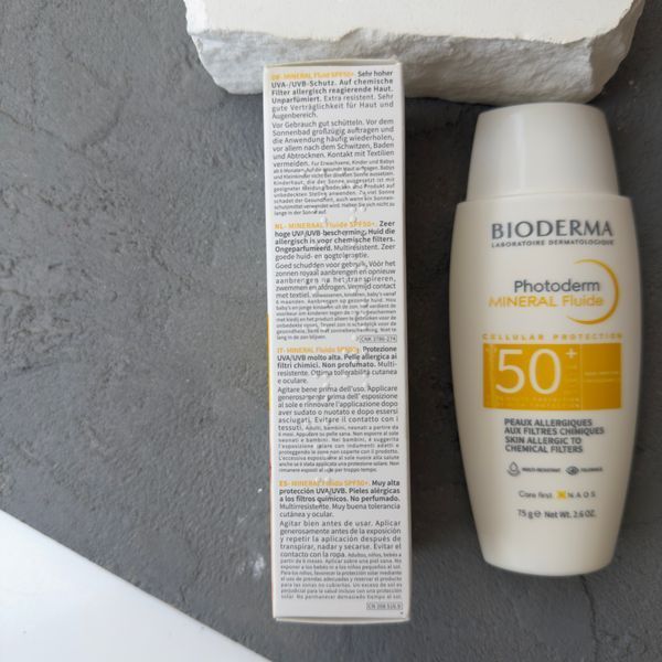 Bioderma Photoderm MINERAL Fluide SPF 50+ (Биодерма фотодерм) - минеральный солнцезащитный флюид с очень высоким уровнем защиты 2089 фото