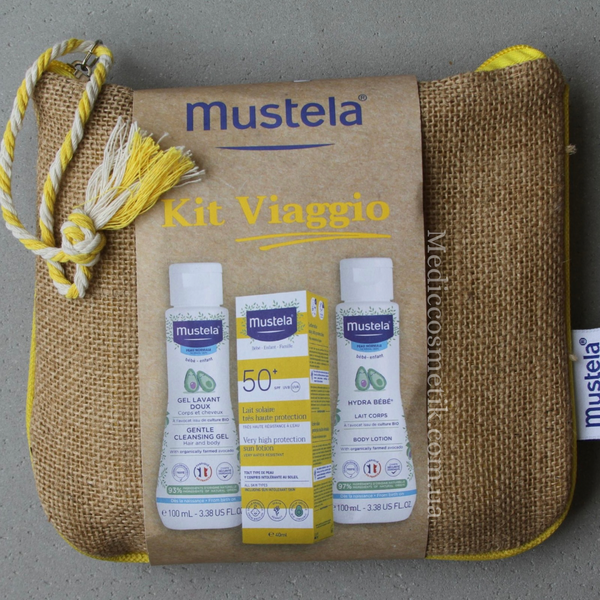 Mustela Kit Viago (Мустела) - сонцезахисний набір для малюків з солом’яною косметичкою 1129 фото