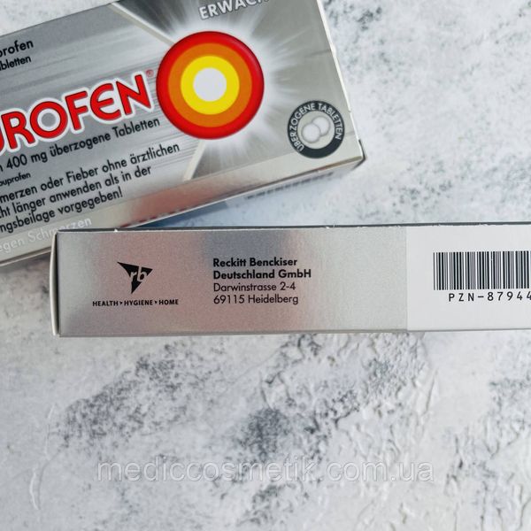 Nurofen (Нурофен) 400 мг -  обезбаливающие и жаропонижающие таблетки 24 шт Германия 1483 фото