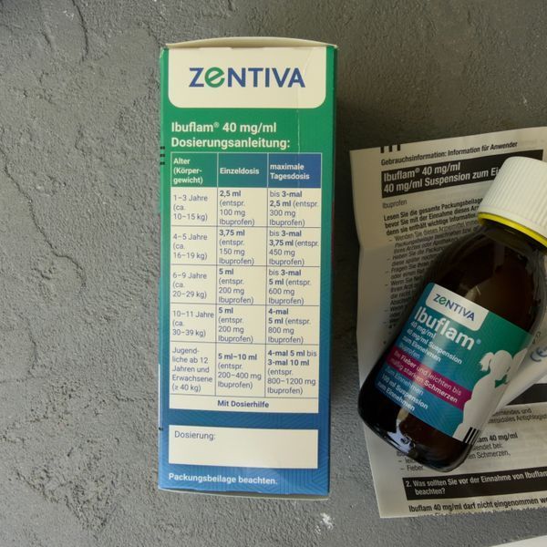 Ibuflam 40 мг/мл Zentiva (Ибуфлам) &ndash; сироп ибупрофена для детей с 6 месяцев Германия 1990 фото