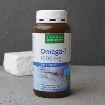 Omega-3 Supra 1000 mg &mdash; це висококонцентрований преміальний комплекс омега-3 жирних кислот з підвищеним вмістом EPA та DHA 120 капсул Німеччина 2065 фото