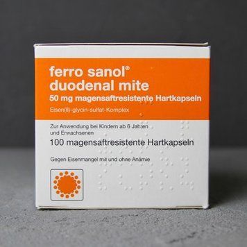Ferro Sanol Duodenal 50 мг (Ферро санол) &ndash; уникальное двухвалентное железо 100 штук Германия 1950 фото