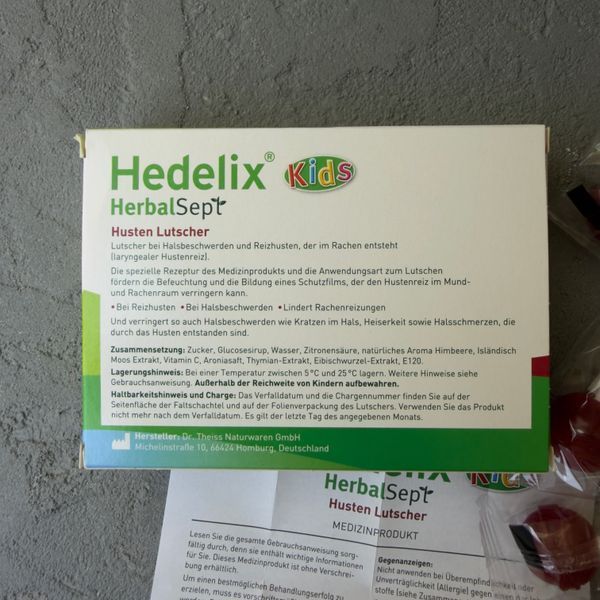 Hedelix HerbalSept Kids Husten Lutscher (Хербасепт Геделикс) &ndash; леденцы от кашля для детей Германия 2076 фото