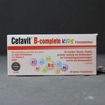 Cefavit B-complete KIDS (Цефавит) &ndash; комплекс витаминов группы B для детей с 6 лет&nbsp;20 штук Германия 2061 фото
