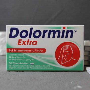 DOLORMIN Extra (Долормін) - знеболюючі таблетки 50 штук Німеччина 1699 фото