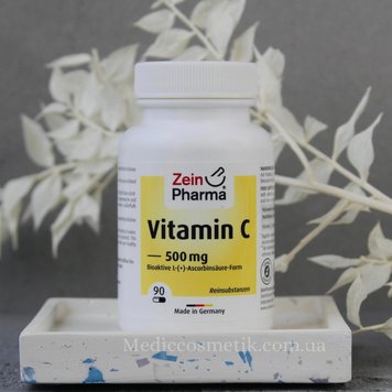 Vitamin C Zein Pharma 500 мг (Вітамін С) – чистий вітамін С для підтримки імунної системи 90 штук Німеччина 1240 фото