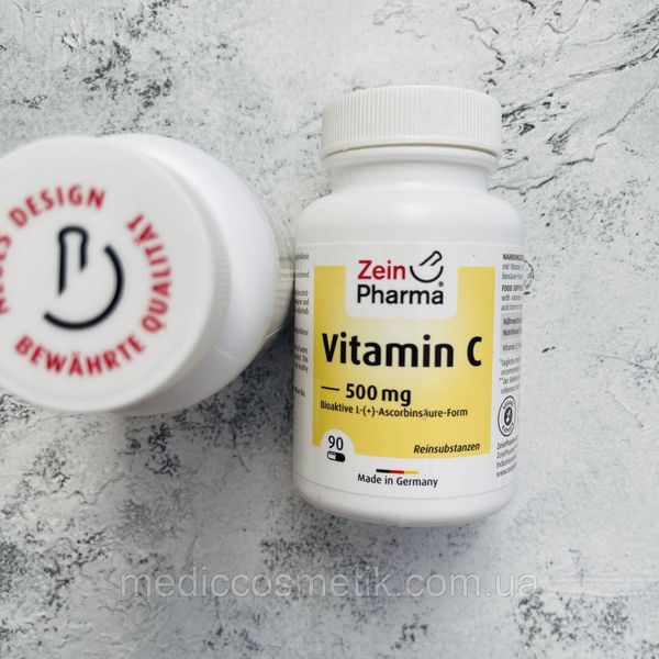 Vitamin C Zein Pharma 500 мг (Витамин С) - чистый витамин С для поддержки иммунной системы 90 штук Германия 1240 фото