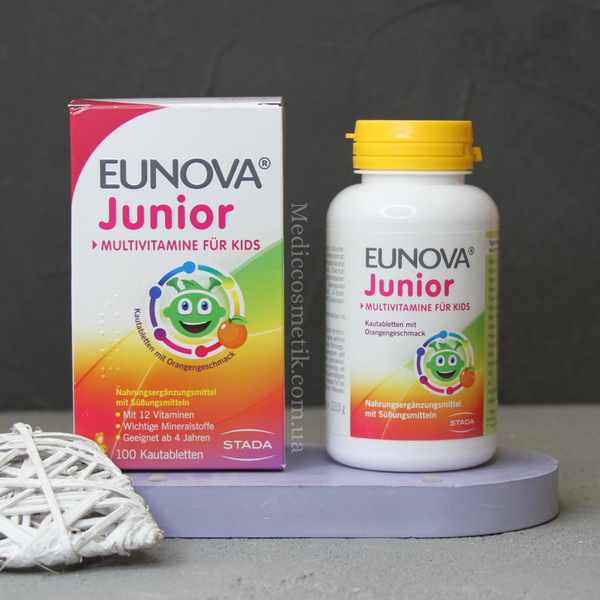 Eunova junior (Еунова юніор)– дитячий вітамінний комплекс з 4 років 100 штук Німеччина 1625 фото