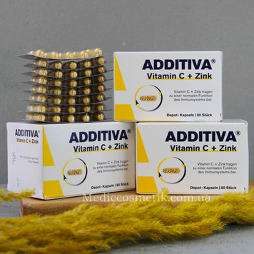 ADDITIVA Vitamin C Zinc (Аддітива) - комплекс для імунітету 80 штук 1001 фото