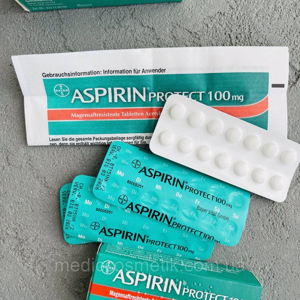 Aspirin protect 100 mg (Аспірин Кардіо) 42 таблетки Німеччина 1311 фото