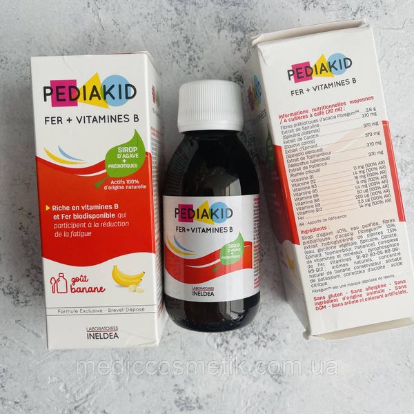 PEDIAKID FER + VITAMINES B SIROP (Педиакид железо) – сироп железа и витамин В для детей 125 мл Франция 1178 фото