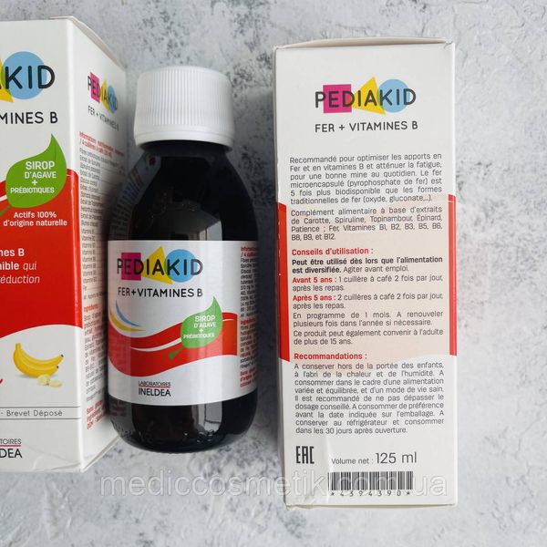 PEDIAKID FER + VITAMINES B SIROP (Педиакид железо) – сироп железа и витамин В для детей 125 мл Франция 1178 фото